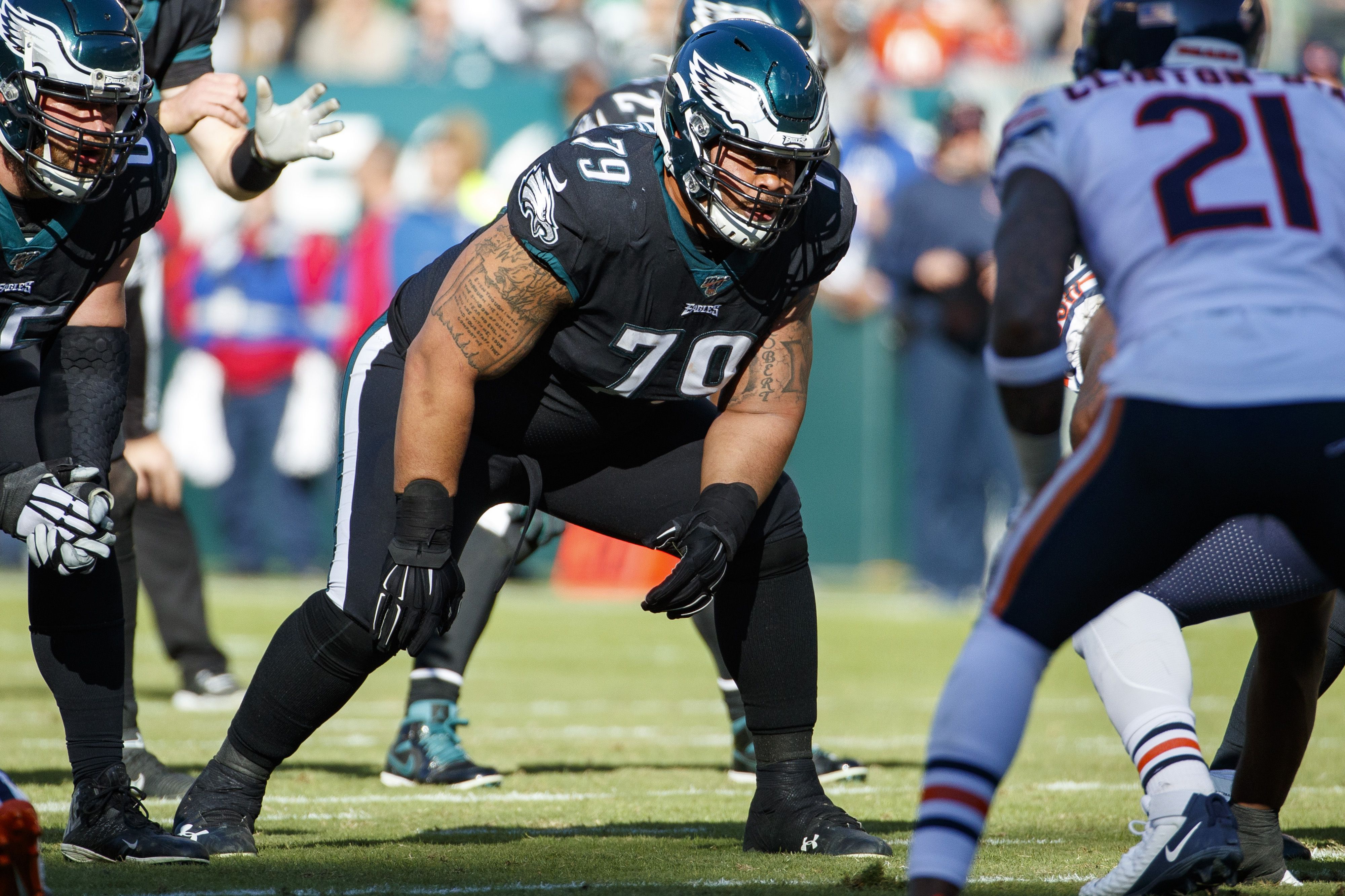 Brandon Brooks On Field Philadelphia Eagles Autographed Jersey.