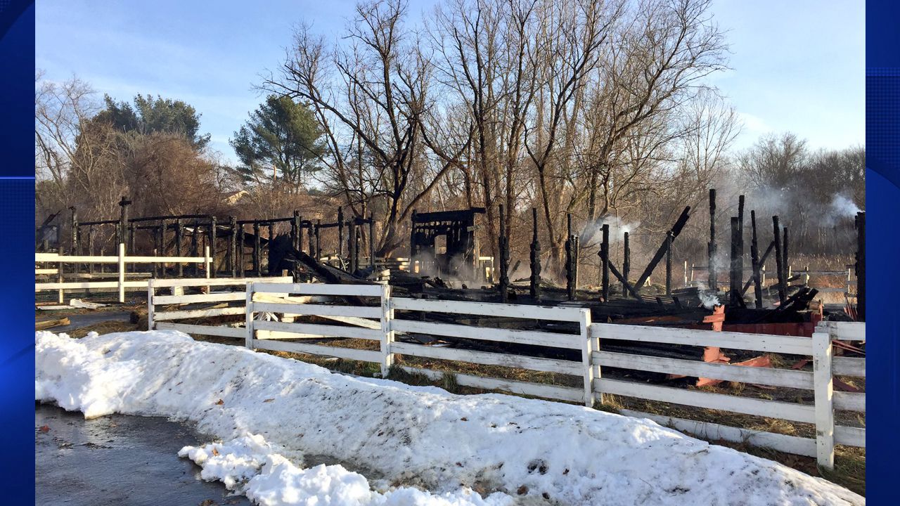 Farm animals die in early morning barn fire in Holliston Boston 25