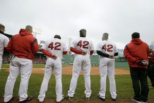 Red Sox acknowledge uncomfortable reality on Jackie Robinson Day: No Black  players on the roster - The Boston Globe