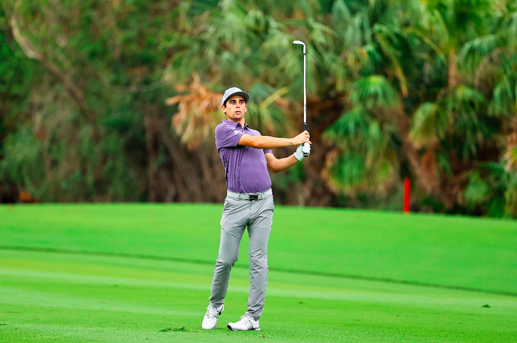 Niemann, durante la primera ronda del Mayakoba Golf Classic. Foto: AFP.