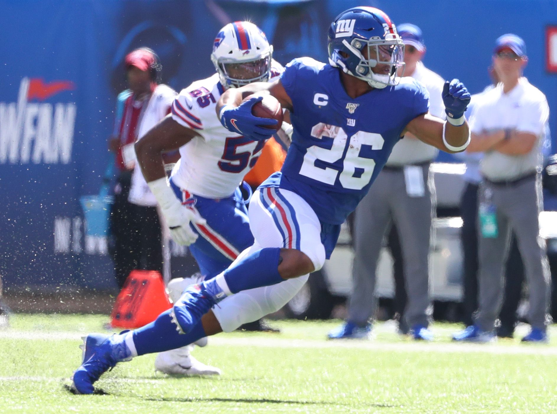 Giants' Saquon Barkley, Evan Engram, Sterling Shepard and Wayne