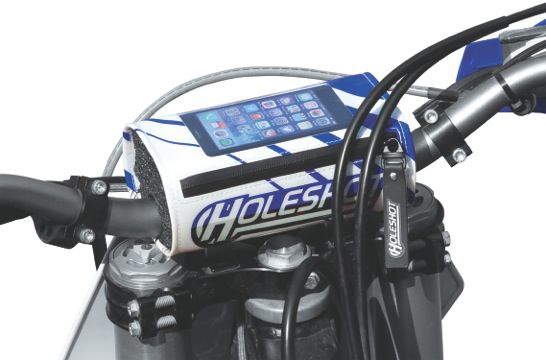 Holeshot Handlebar Smart Pad White Dirt Bike Offroad Cell Phone Motorcycle Bar 