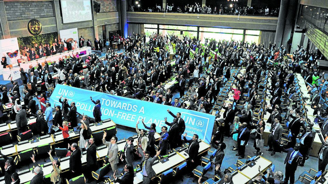 Delegates take part in the official opening of the United Nations Env