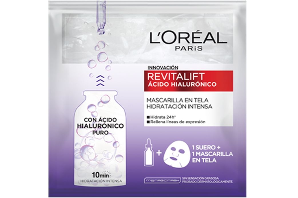 Mascarilla hidratante en tela Revitalift de L'oreal