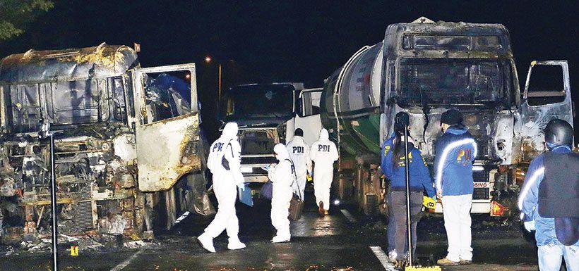 camiones en pidima La Araucanía