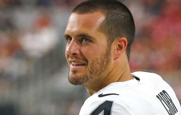 Raiders QB Derek Carr gives a pump fake to rumor-mongers