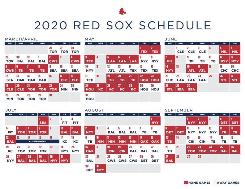 Boston Red Sox Schedule 2020