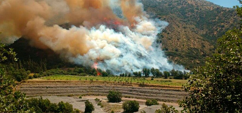 incendio cajón del maipo