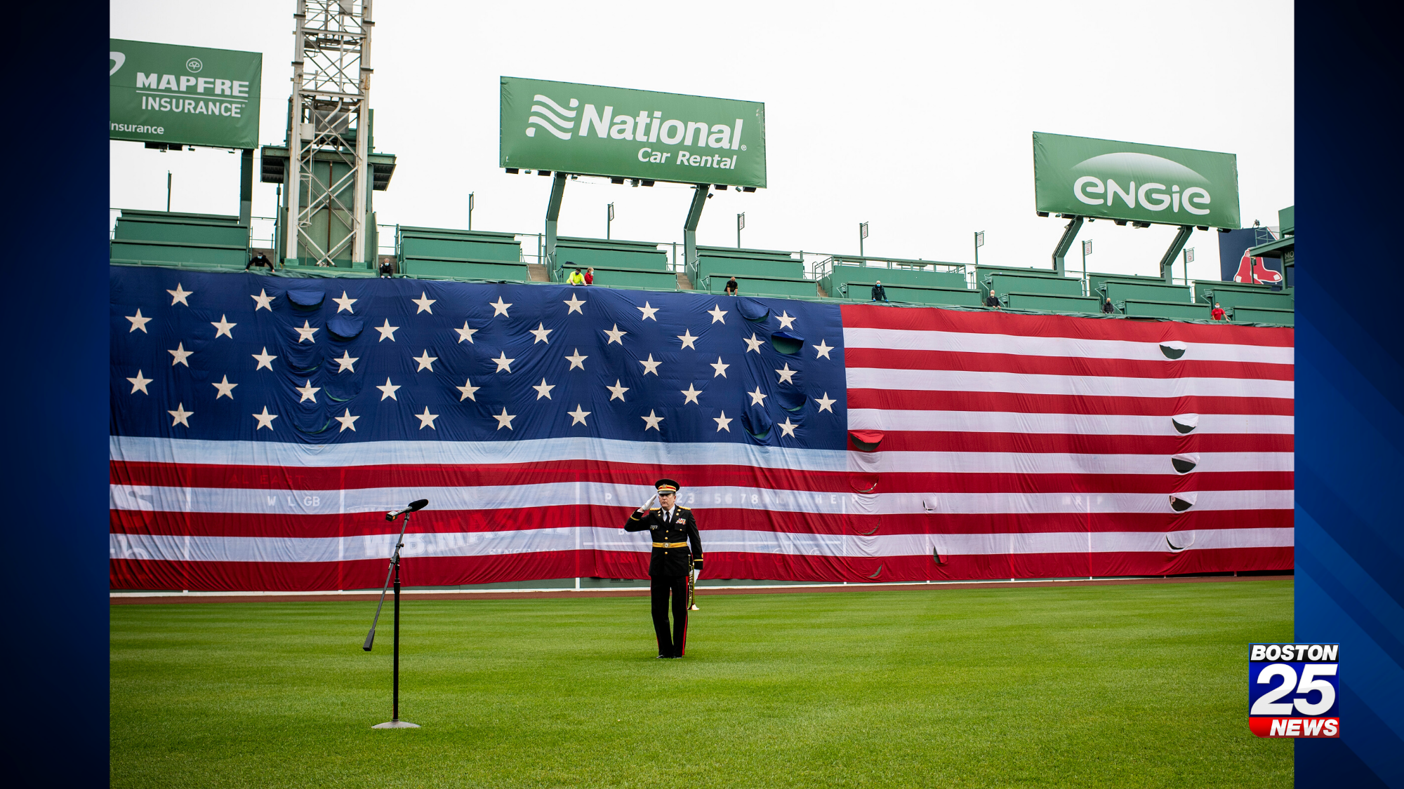 Red Sox Drape American Flag Over Green Monster, Play 'Taps' To Honor Memorial  Day - CBS Boston