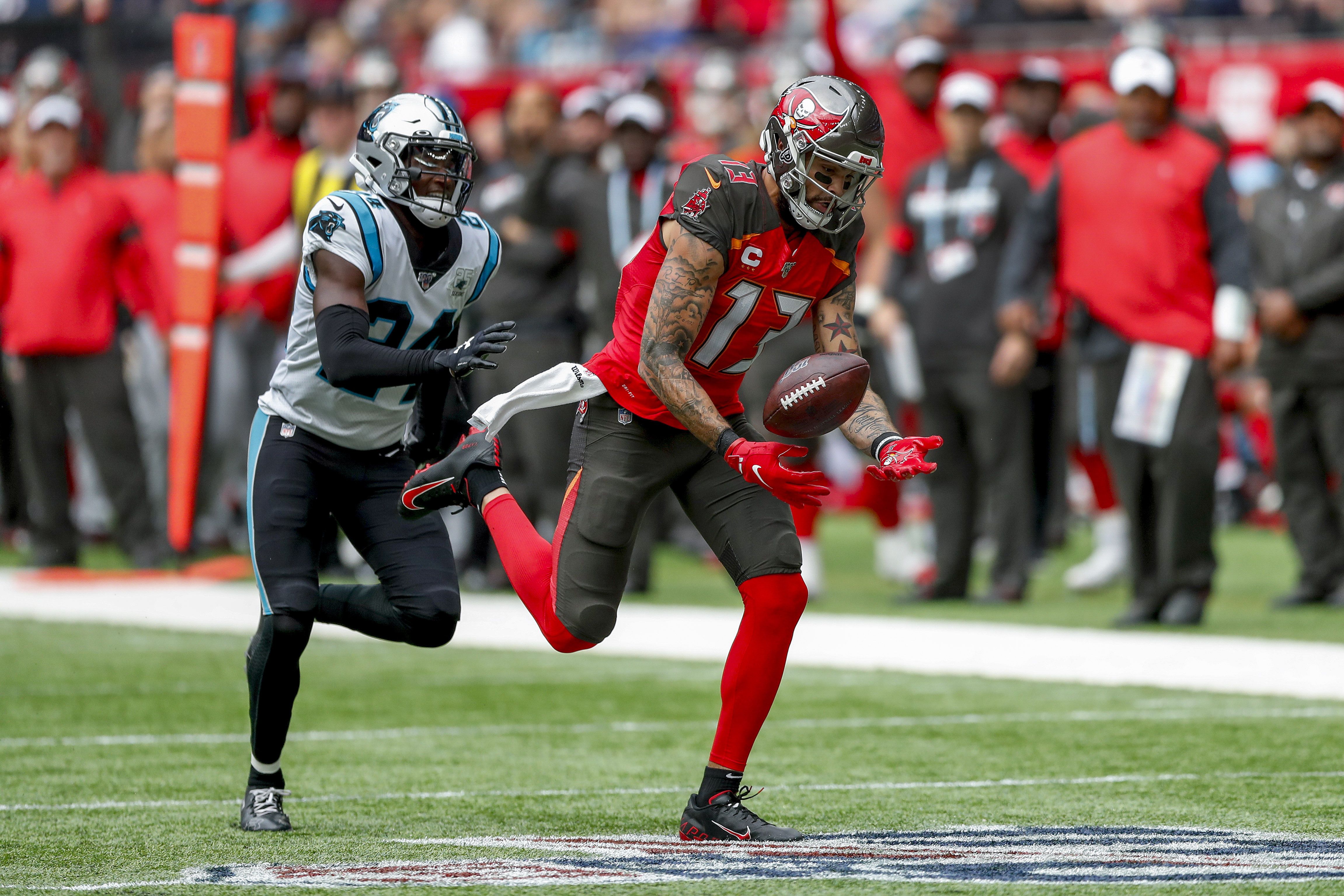 Carolina Panthers vs. Tampa Bay Buccaneers. Fans support on NFL