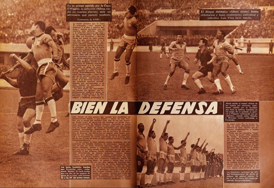 Chile 1 Brasil 0, 1957. Revista Estadio