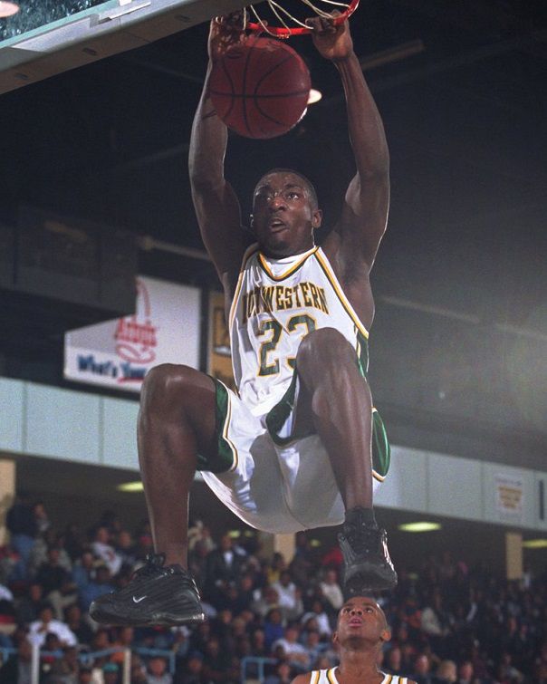 Chris Webber, 1992, Chris Webber dunks at the 1992 McDonald…