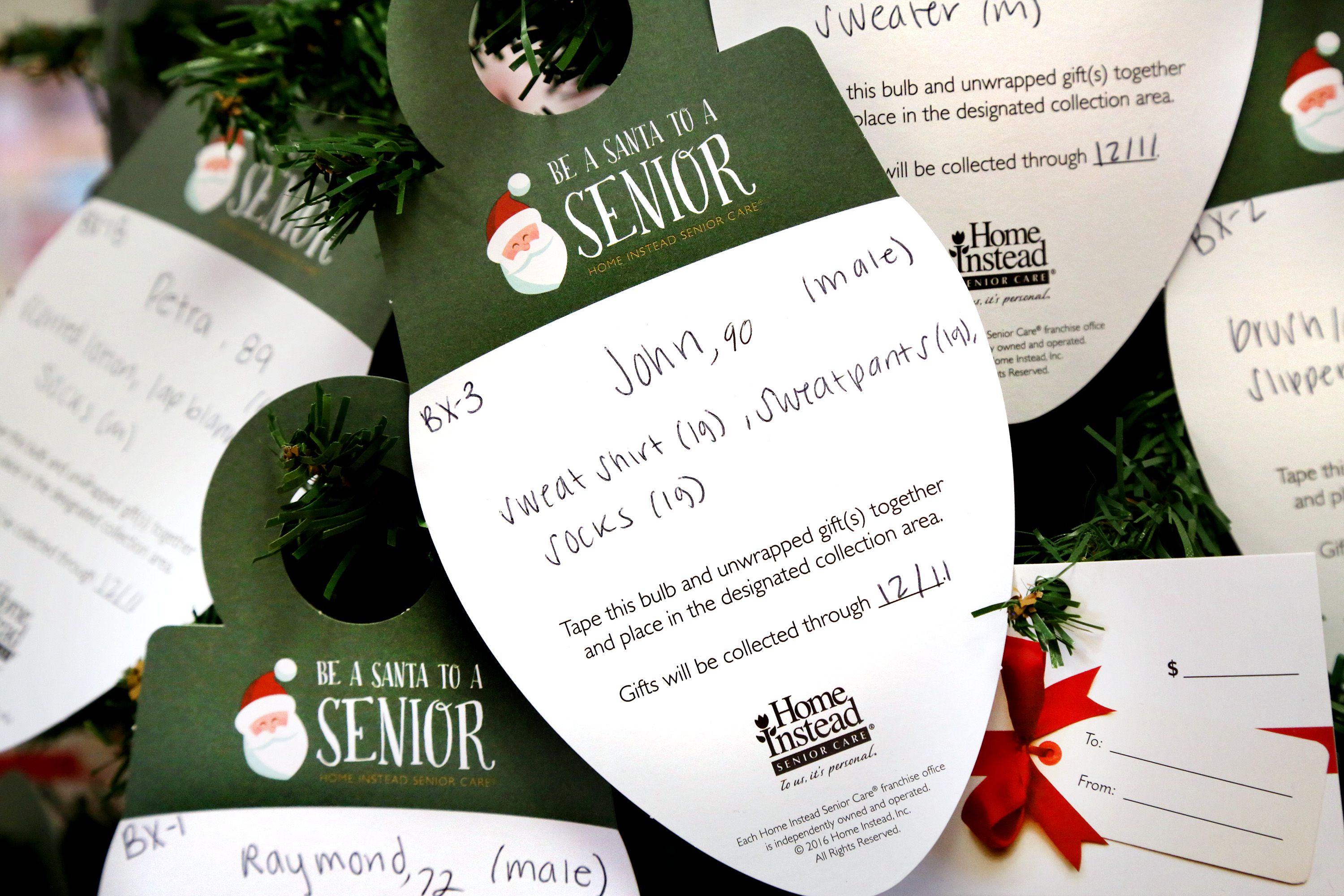Donations for seniors due through Dec. 2 for Christmas