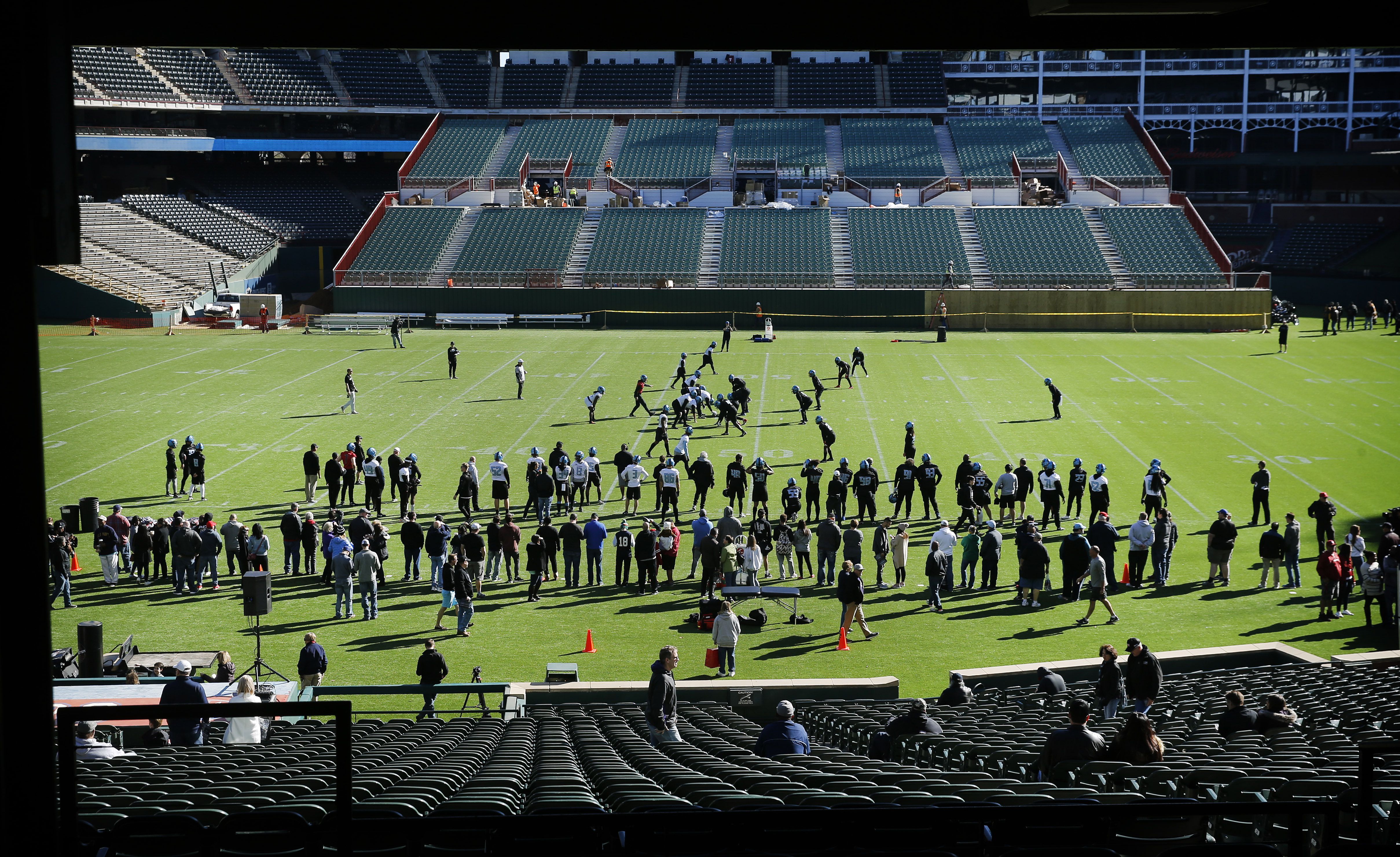 Texas Rangers and Arlington ISD team up for football at Globe Life Park -  CultureMap Dallas