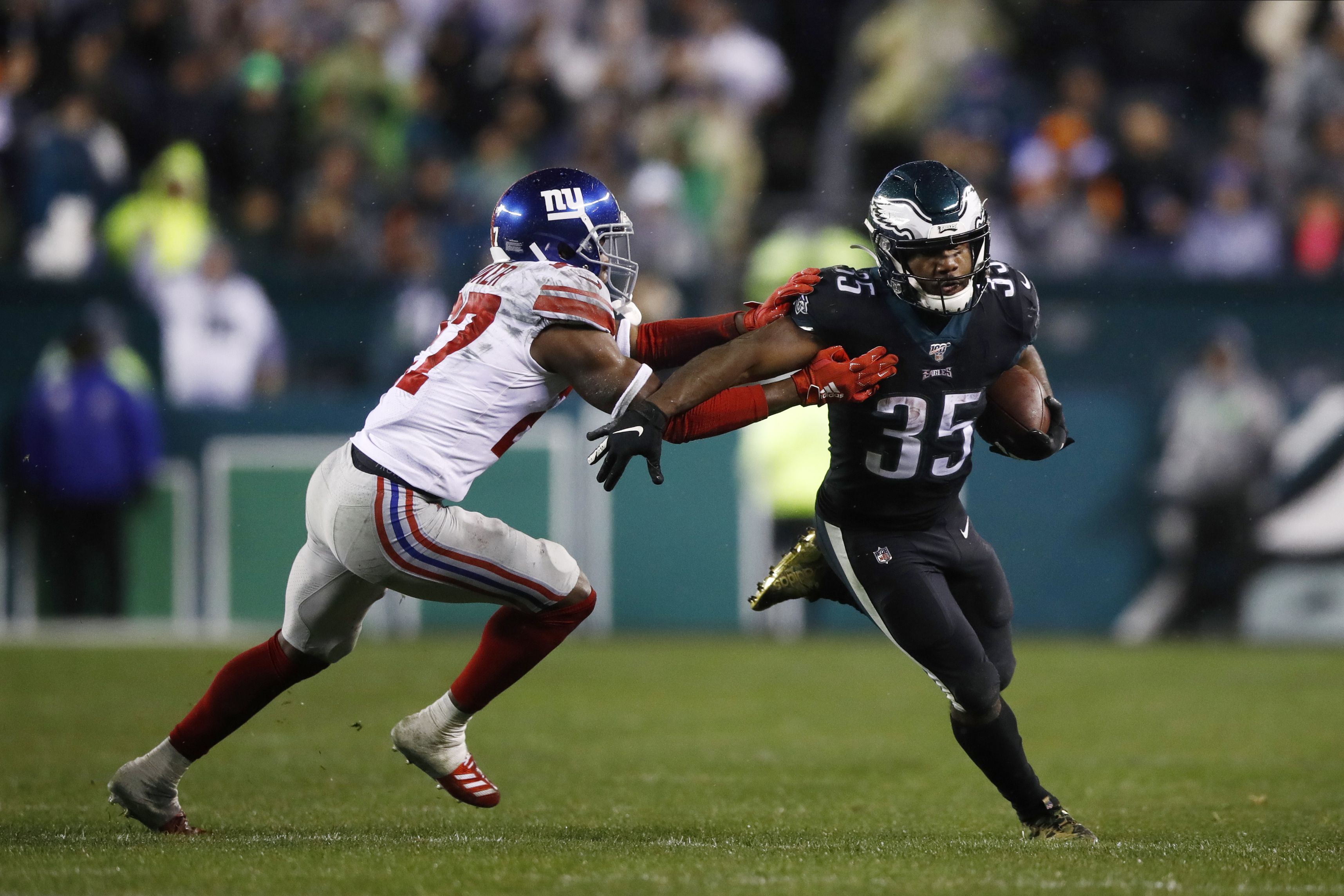 Philadelphia Eagles running back Boston Scott (35) in action