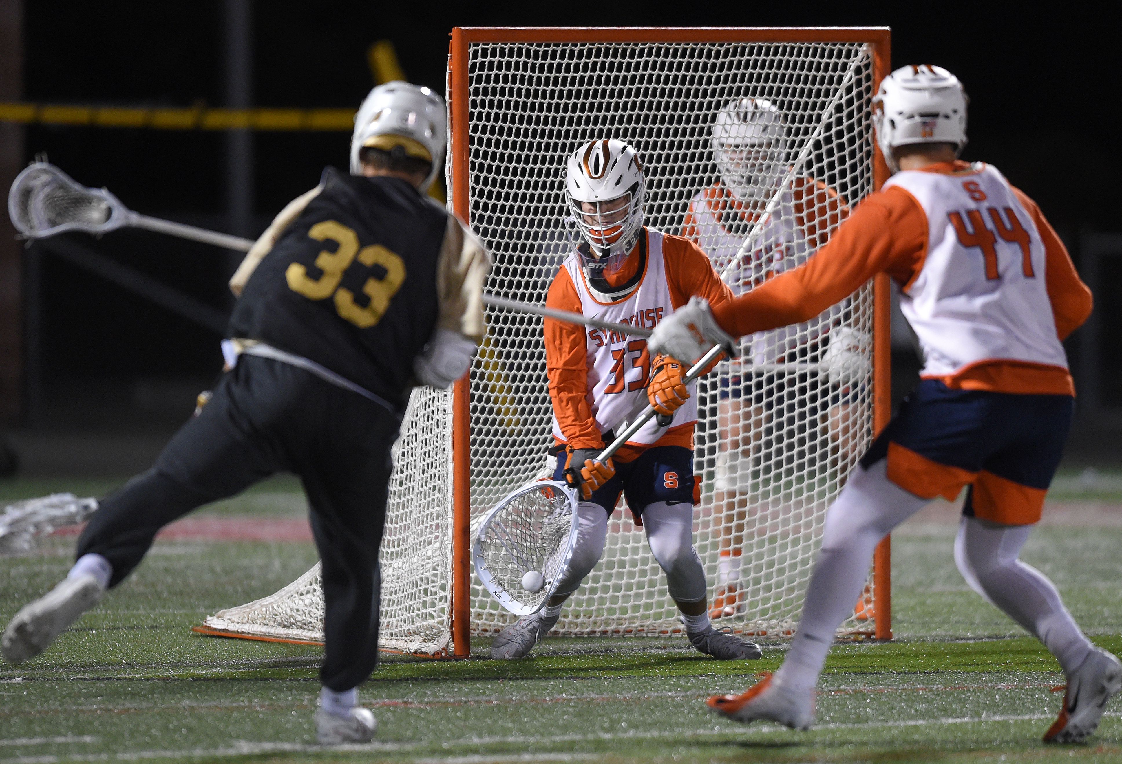 Syracuse University vs. Denver in a college lacrosse fall scrimmage at SUNY  Cortland 