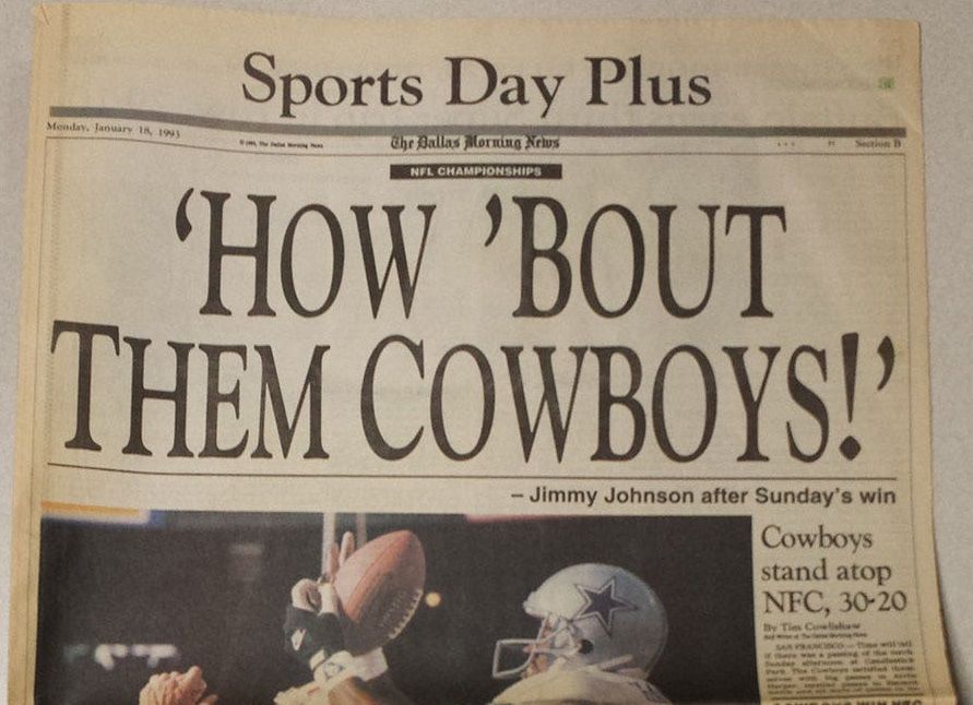 Dallas Cowboys 1994 Super Bowl Dallas Morning News 