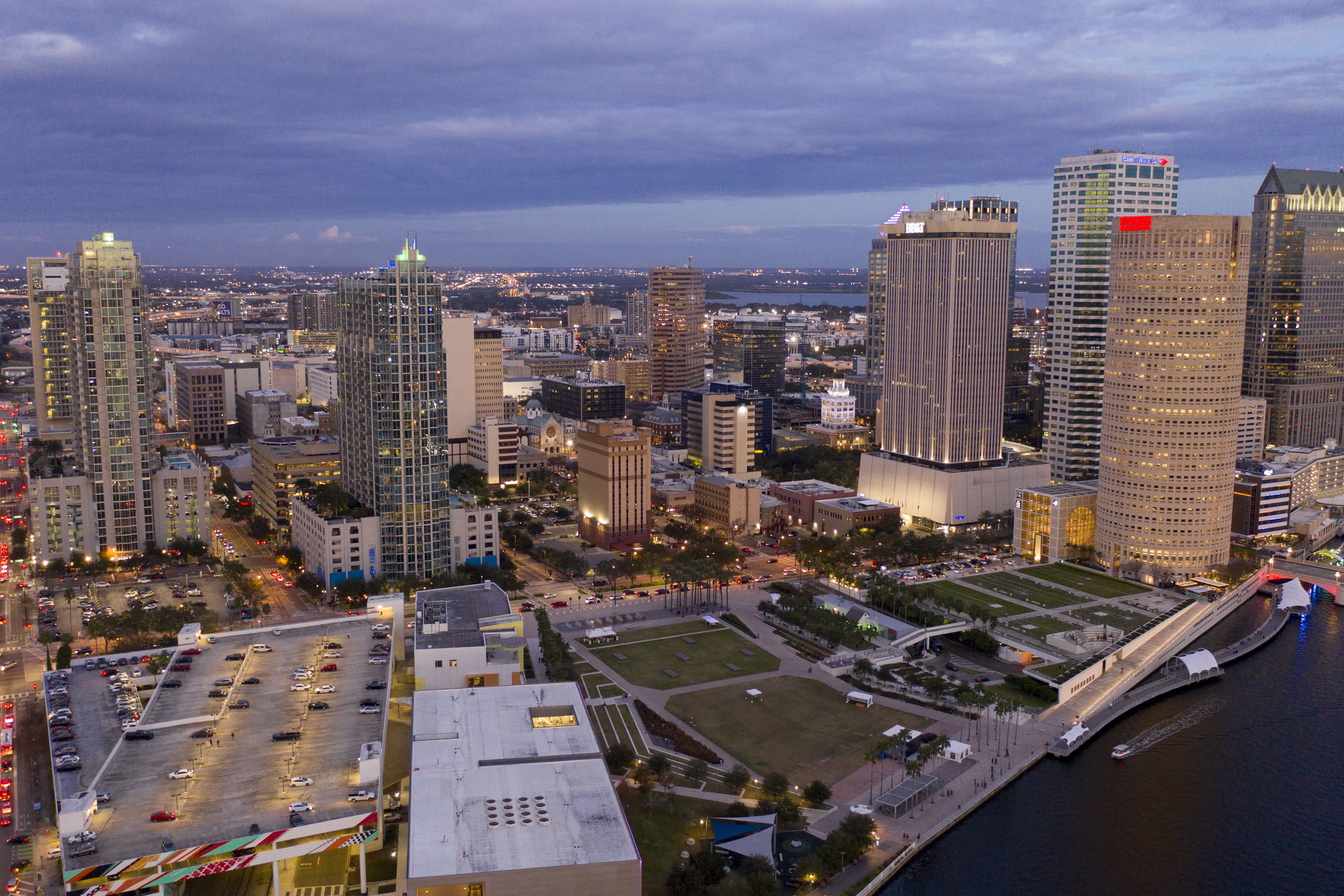 Raymond James Stadium in Tampa, FL on the eve of Super Bowl 55