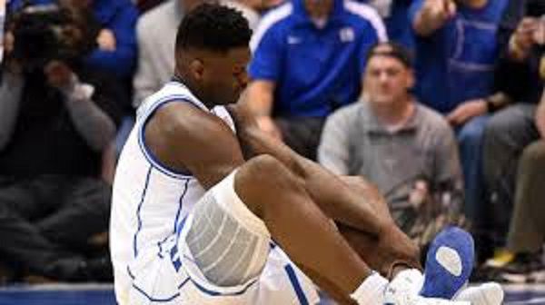 Shoe blows out injures top college baskebtall player