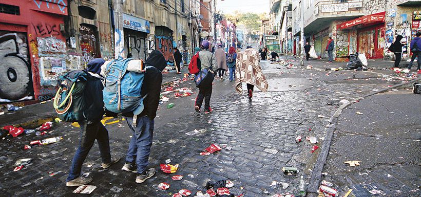 valparaíso, basura en calles