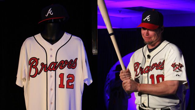 Atlanta Braves - The logo patch has two criss-crossing tomahawks, the year  “1876” – the franchise's first season - and the words “Atlanta Braves.”