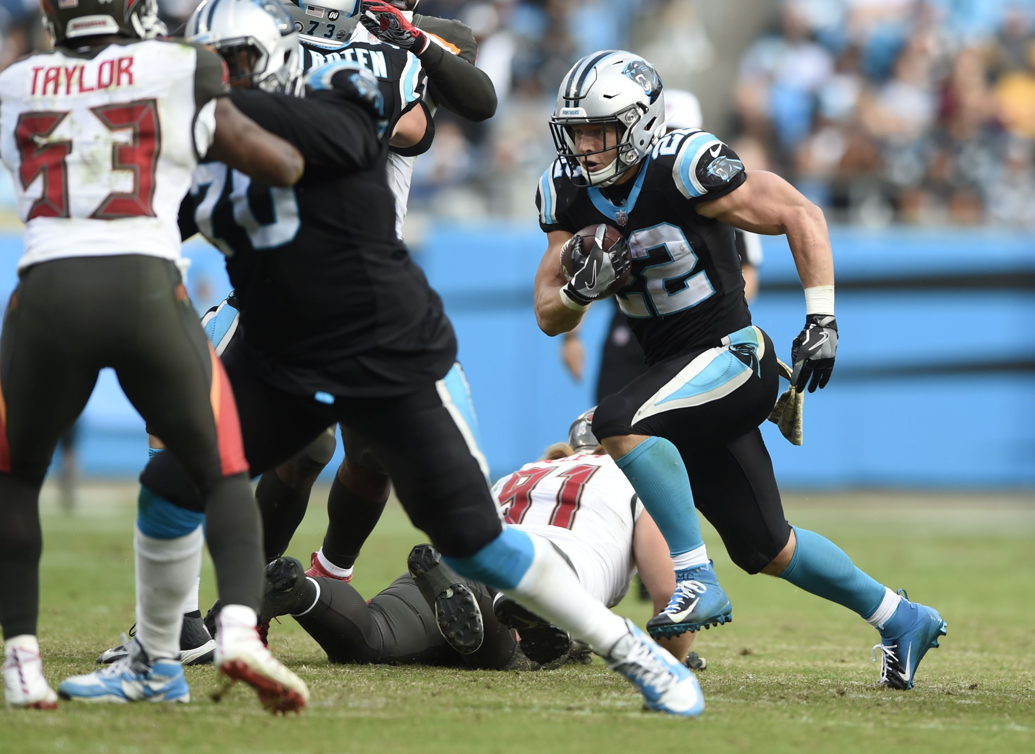 Newton, McCaffrey lead Panthers past Bucs, 42-28