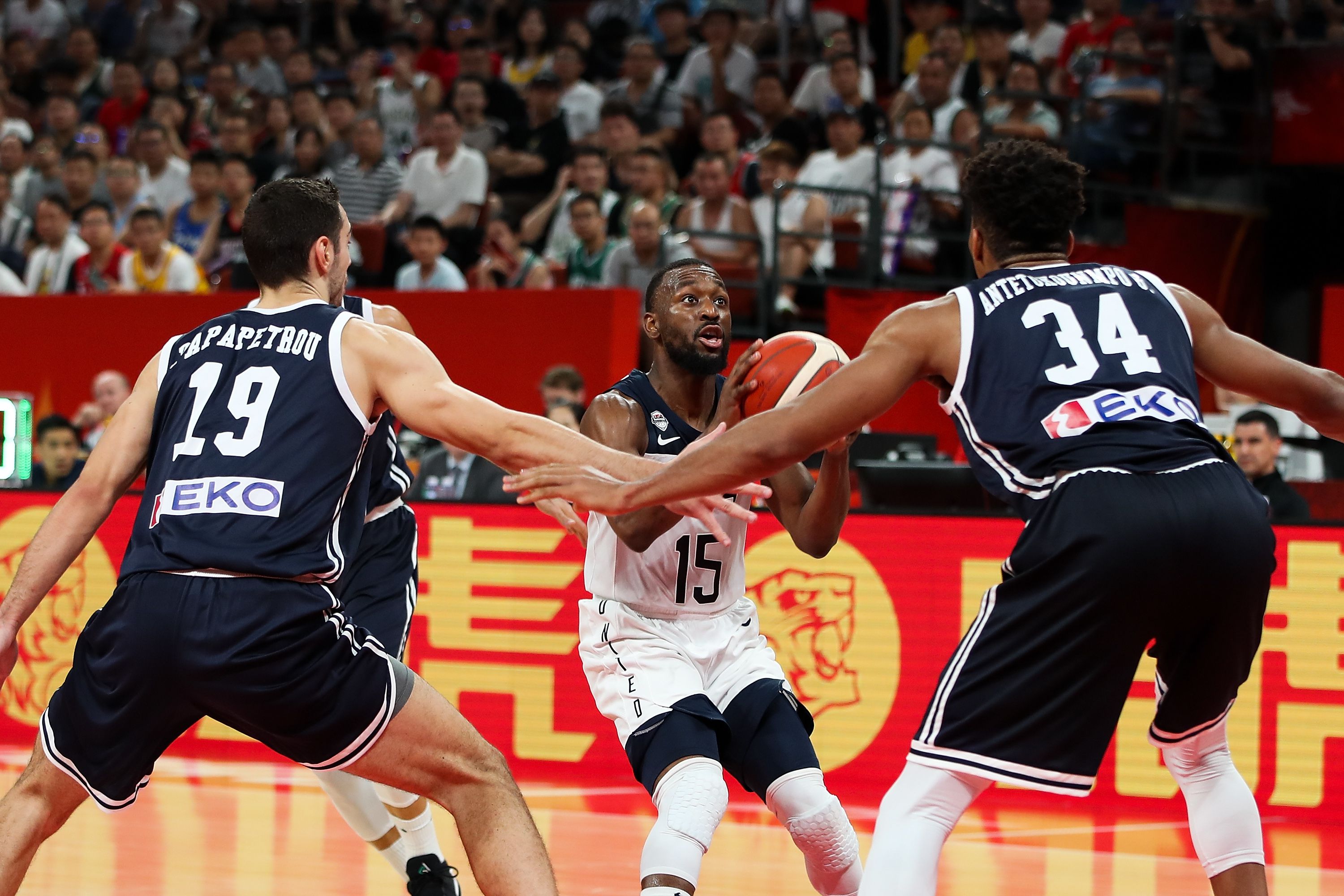 Team USA argues with Antetokounmpo brothers after foul in FIBA WC