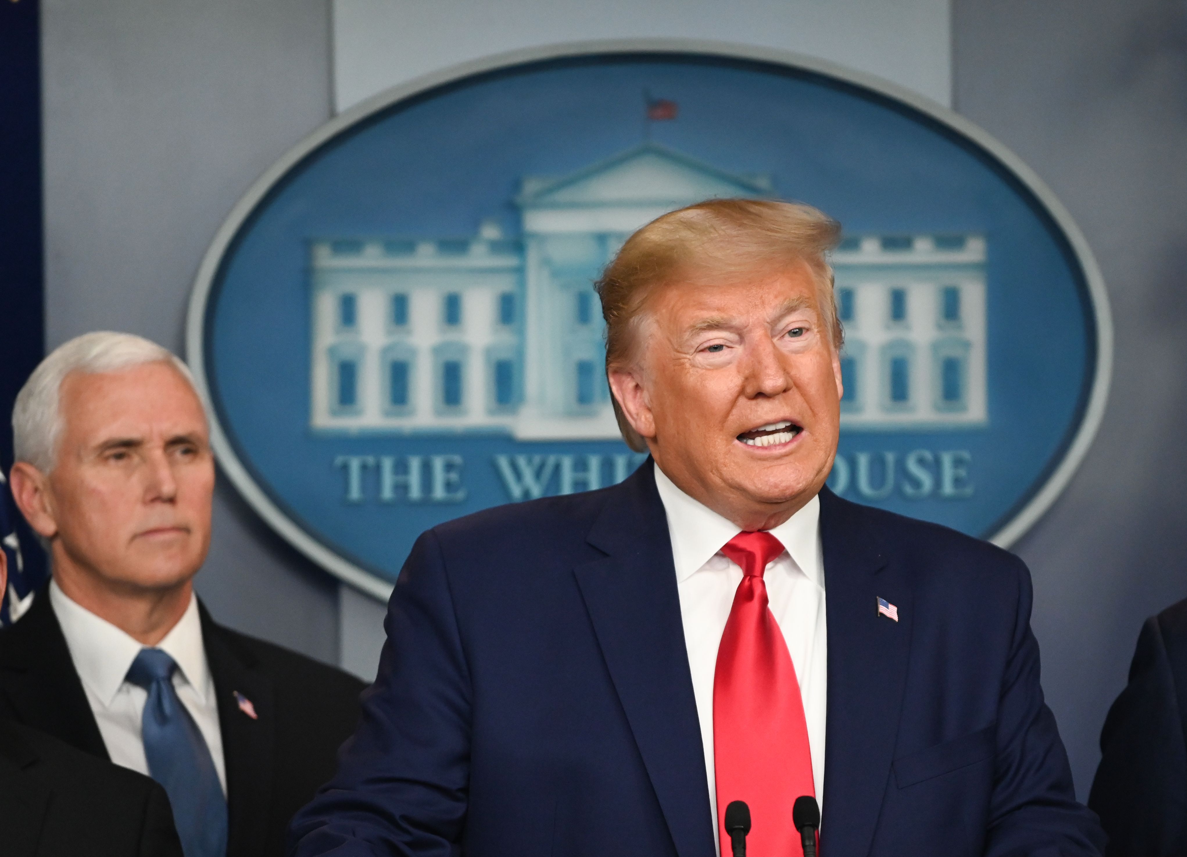 US President Donald Trump holds coronavirus briefing at the White House