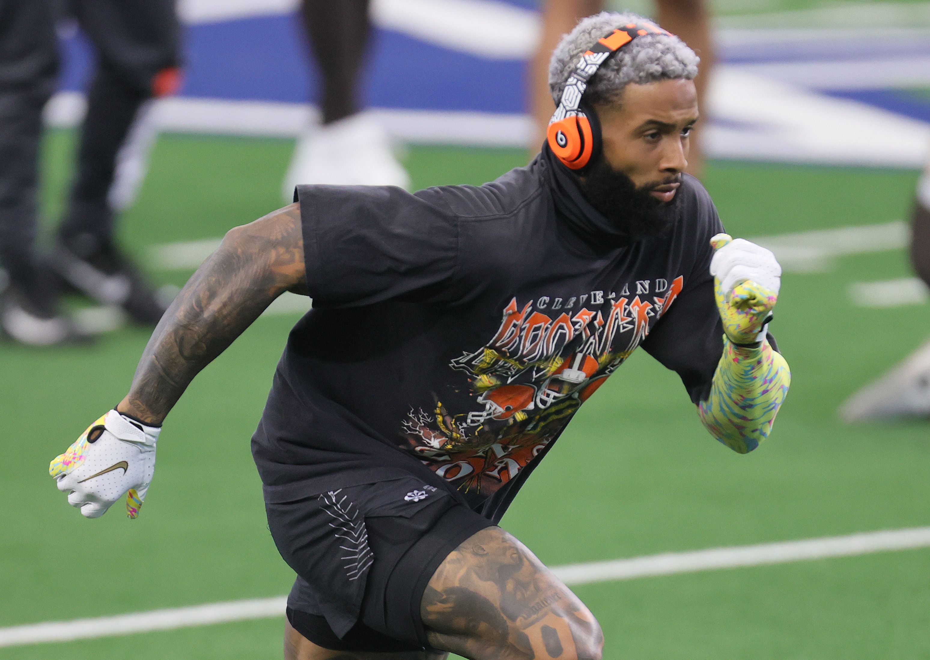 Watch: Odell Beckham Jr. joined by Baker Mayfield, Jarvis Landry, Myles  Garrett at introductory press conference