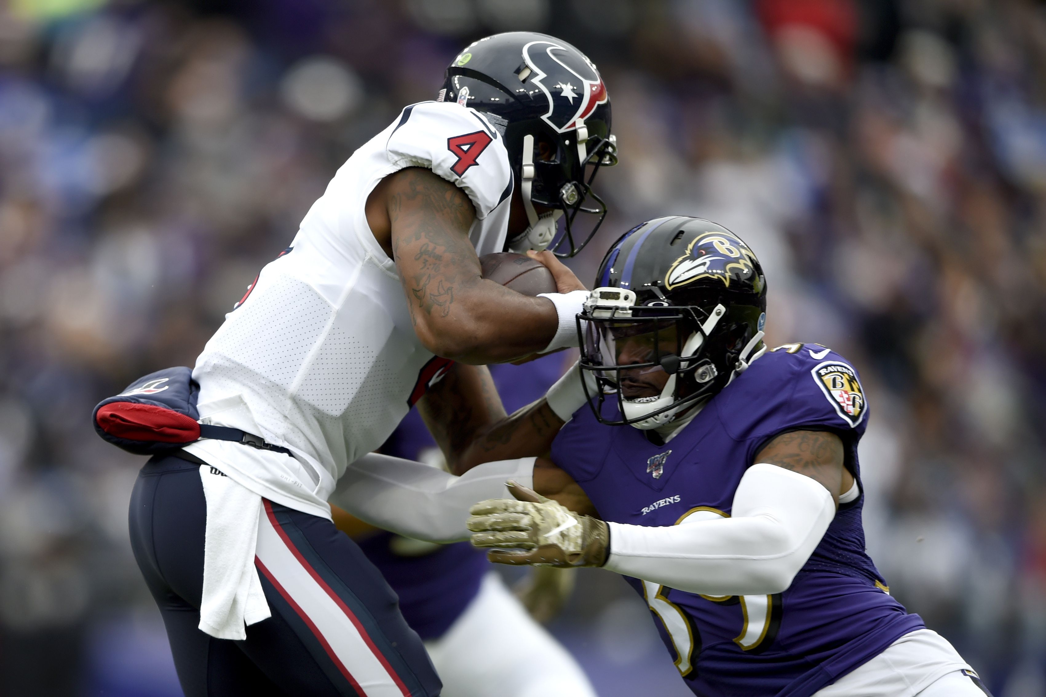 Ravens harass Watson, beat Texans 41-7 for 6th straight win