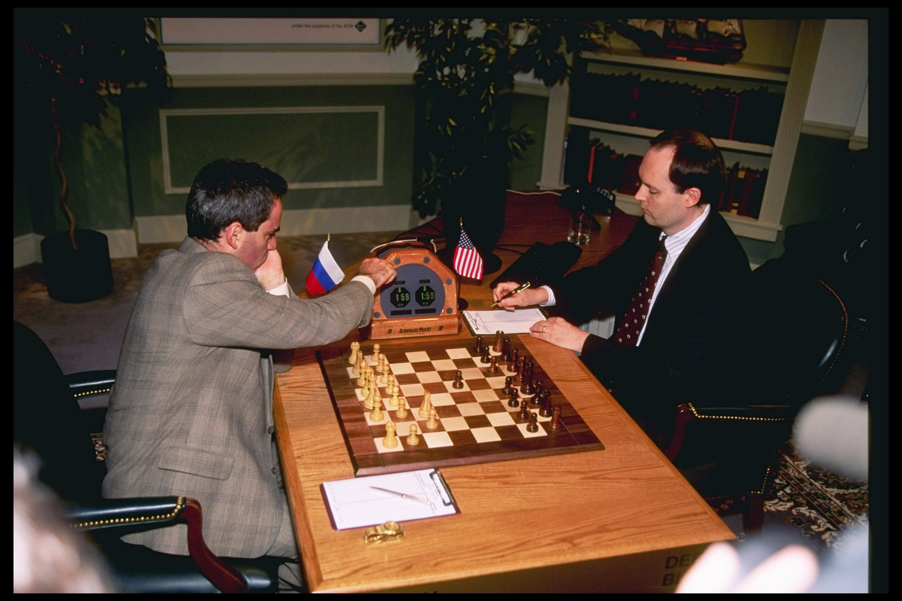 Chess Gift Deep Blue Vs Gary Kasparov Chess Framed Art 