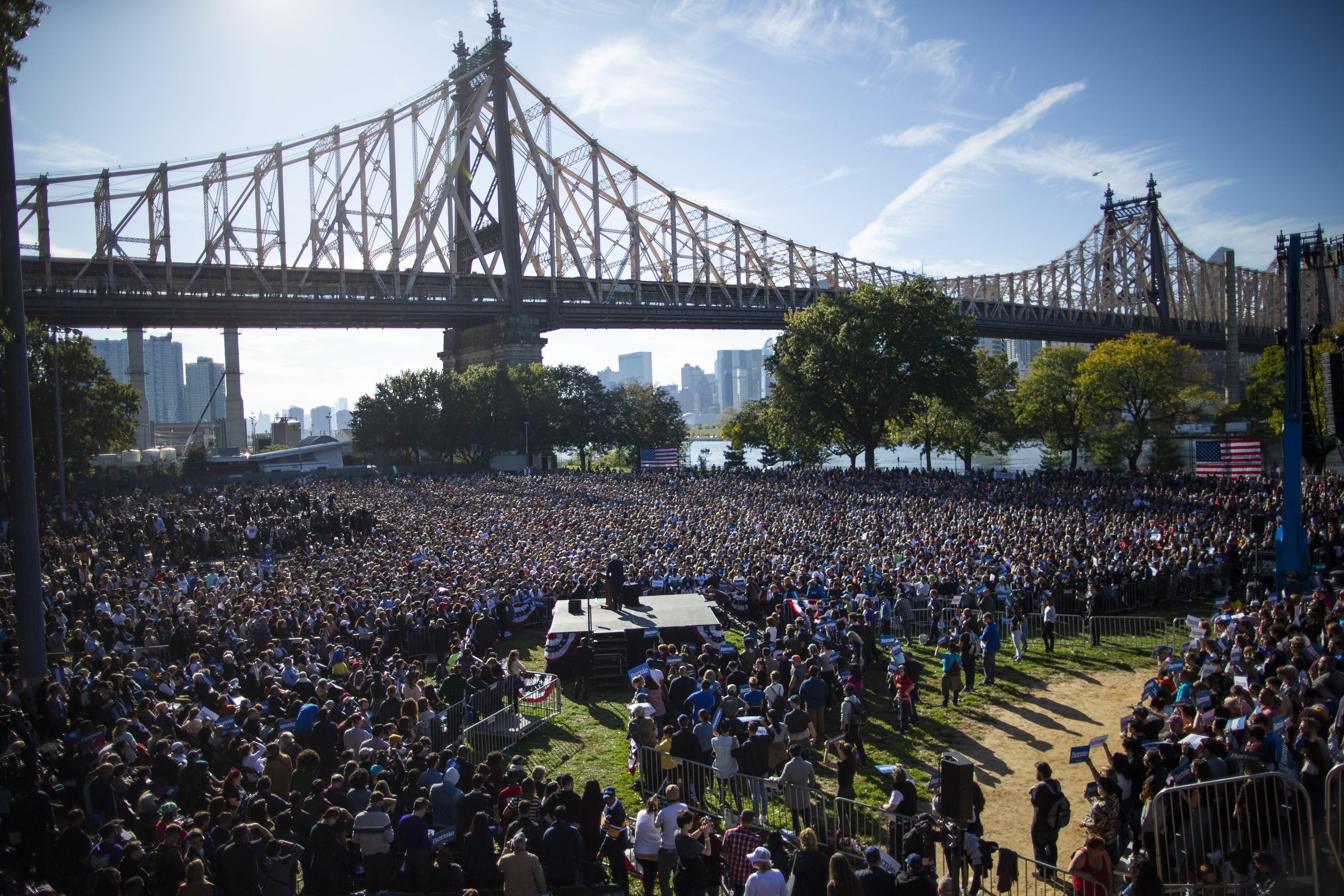 I Am Back' Bernie Sanders Tells Supporters At Queens Rally With Alexandria  Ocasio-Cortez