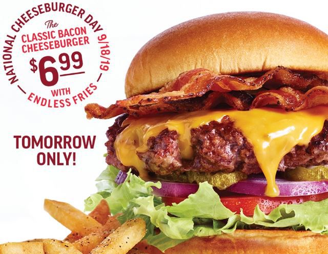 National Cheeseburger Day deals, discounts, freebies on Monday