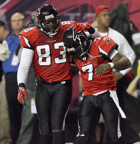 Warrick Dunn, Michael Vick, Alge Crumpler Falcons 2006 Big 3 8X10 Photo