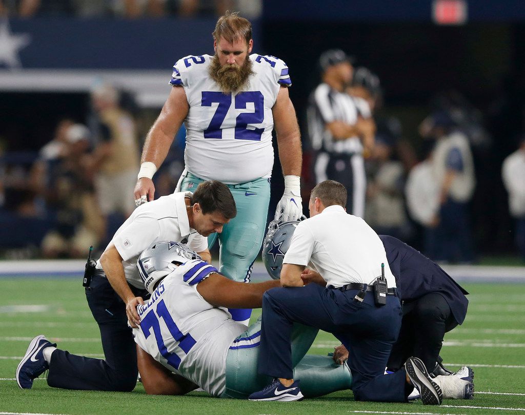 MRI on La'el Collins' knee comes back clean; Cowboys' right tackle now  day-to-day