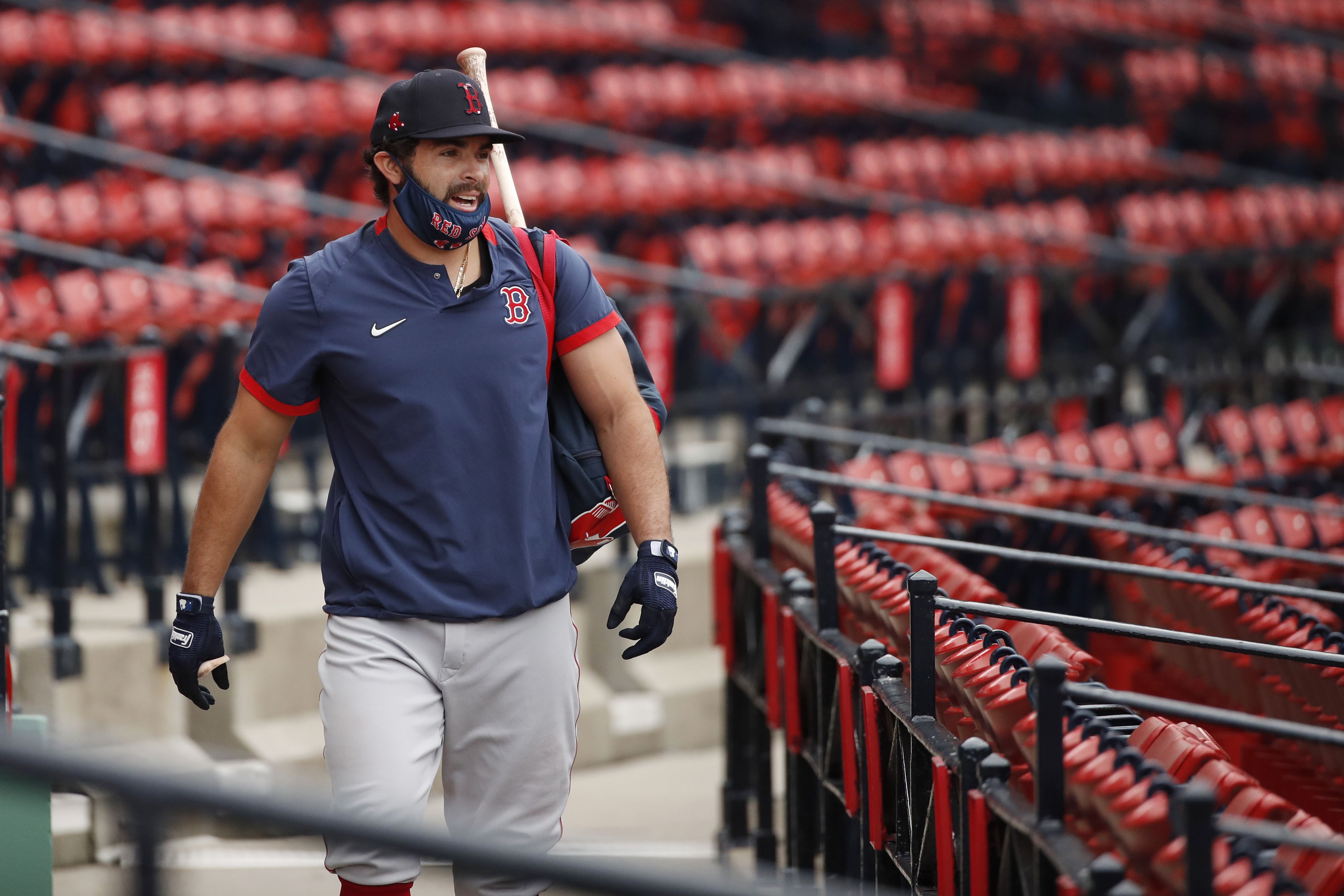 Rafael Devers hits either David Ortiz's 34 or Pedro Martinez's 45 on facade  during BP; Ron Roenicke to bat slugger in two hole 