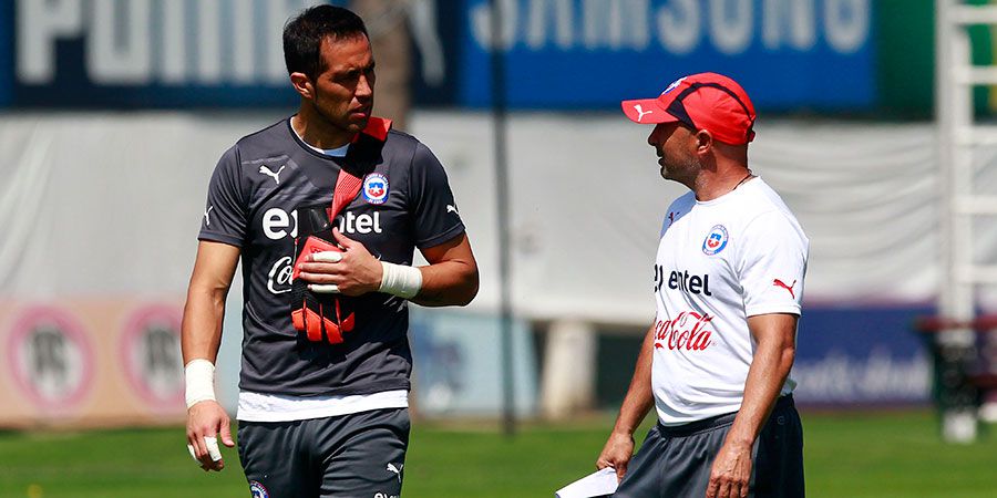 Claudio Bravo y Jorge Sampaoli