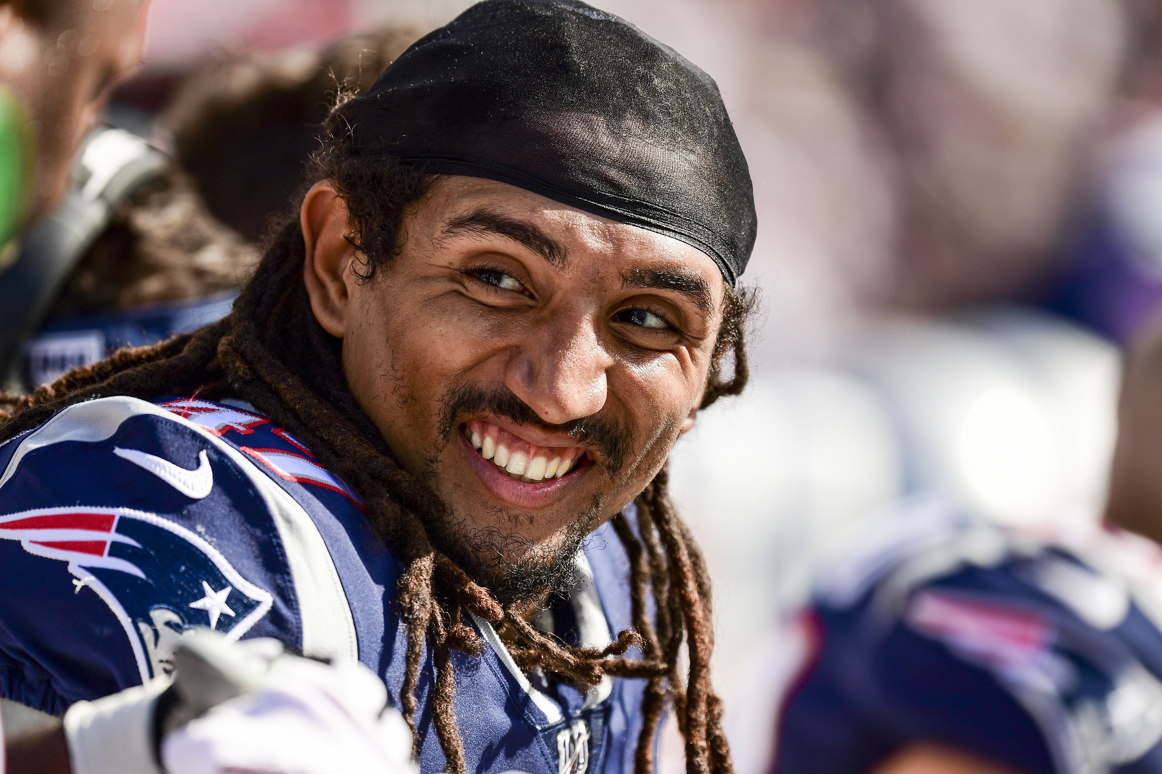 New England Patriots fullback Jakob Johnson (47) runs during the second  half of an NFL football game against the Tampa Bay Buccaneers, Sunday, Oct.  3, 2021, in Foxborough, Mass. (AP Photo/Stew Milne