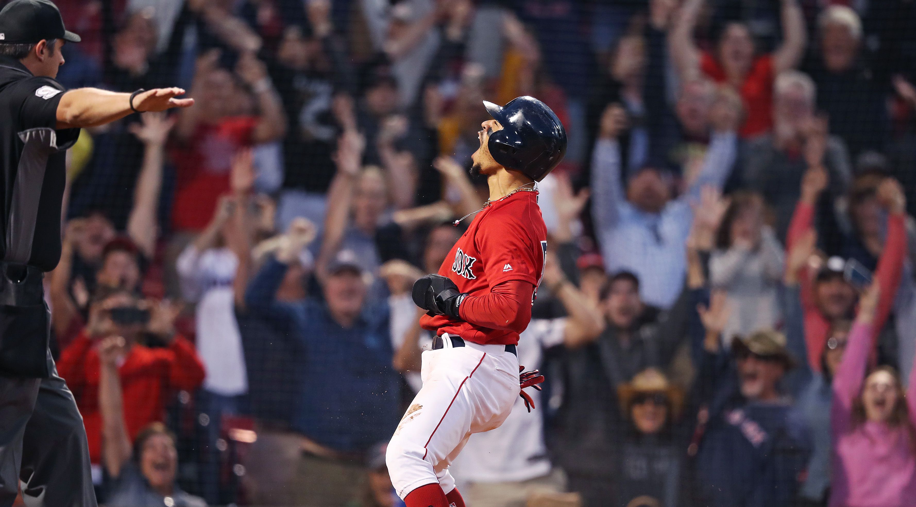Mookie Betts puts on a show early for Red Sox - The Boston Globe