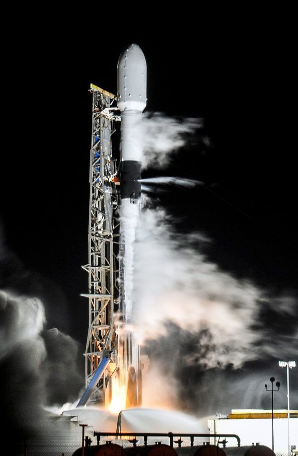 A SpaceX Falcon 9 lifts off from  Complex 40 at Cape Canaveral Air Force Station Wednesday, June 3, 2020. The rocket is carrying