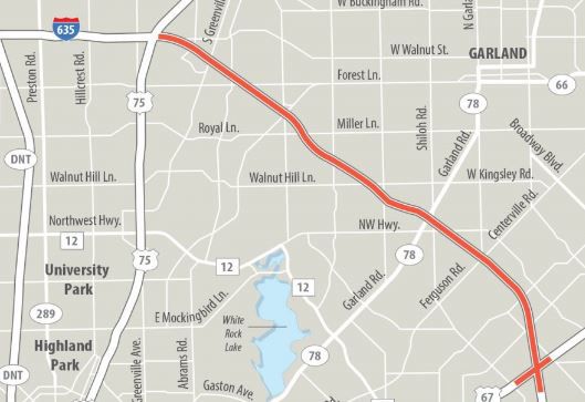 635 And 75 Dallas Map Hov Lanes To Shut Down For At Least Four Years For I-635 East Project