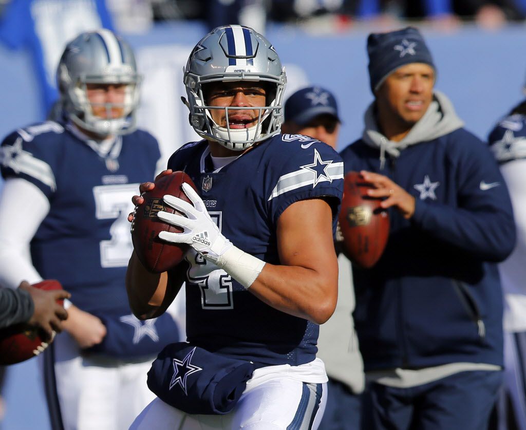 Dallas Cowboys Dak Prescott throws a pass in the first half against the New  York Giants in week 14 of the NFL at MetLife Stadium in East Rutherford,  New Jersey on December