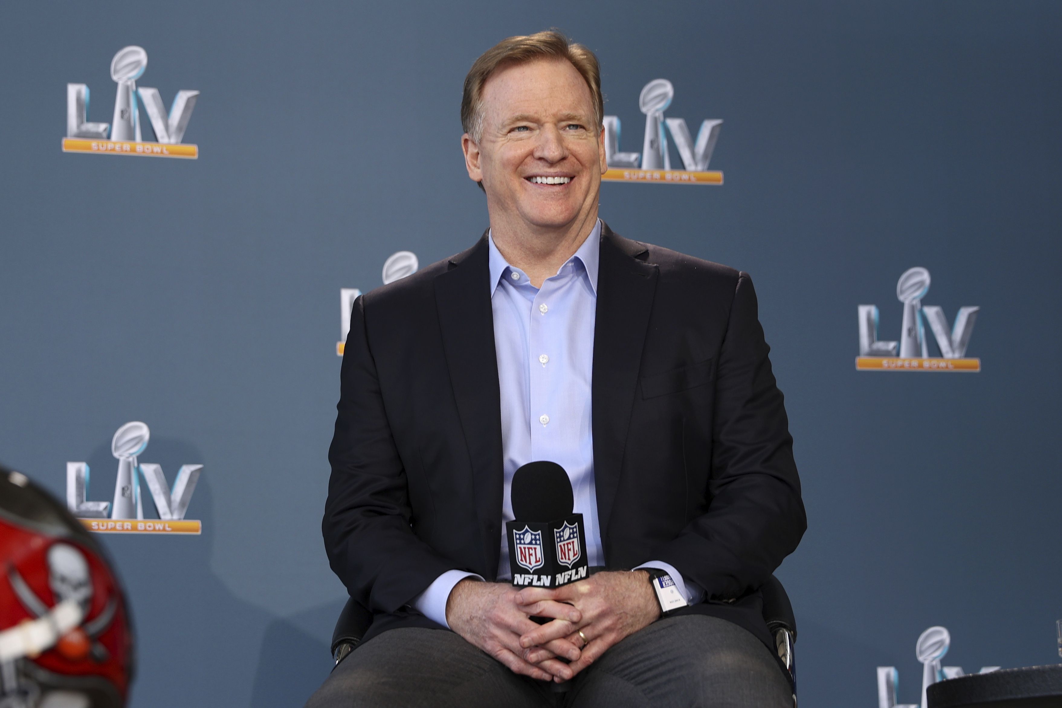 LIVE: NFL Commissioner Roger Goodell speaks ahead of the Super Bowl 