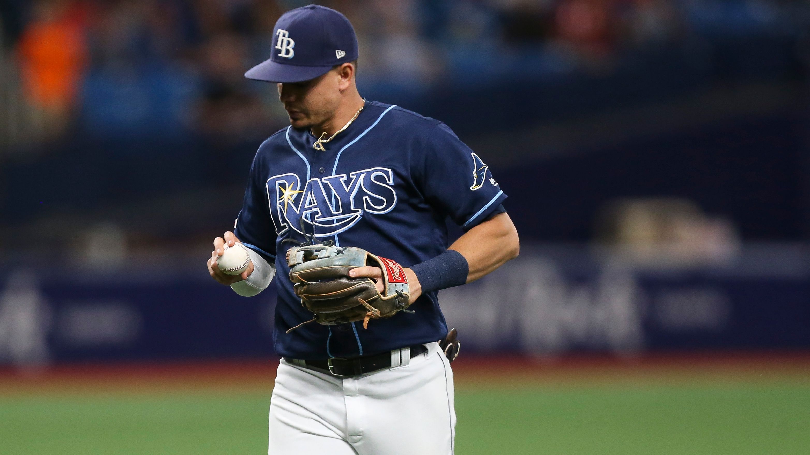 This is a 2021 photo of Willy Adames of the Tampa Bay Rays baseball team.  This image reflects the Tampa Bay Rays active roster as of Monday, Feb. 22,  2021 when this