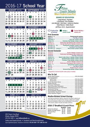 Fulton county board deals of education calendar