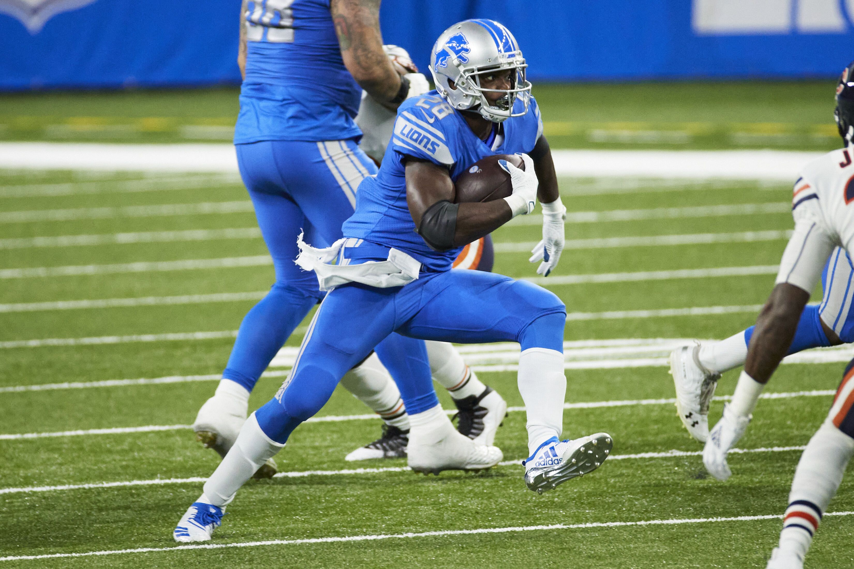 Detroit Lions' Adrian Peterson: 'Tremendous steps' for D'Andre Swift