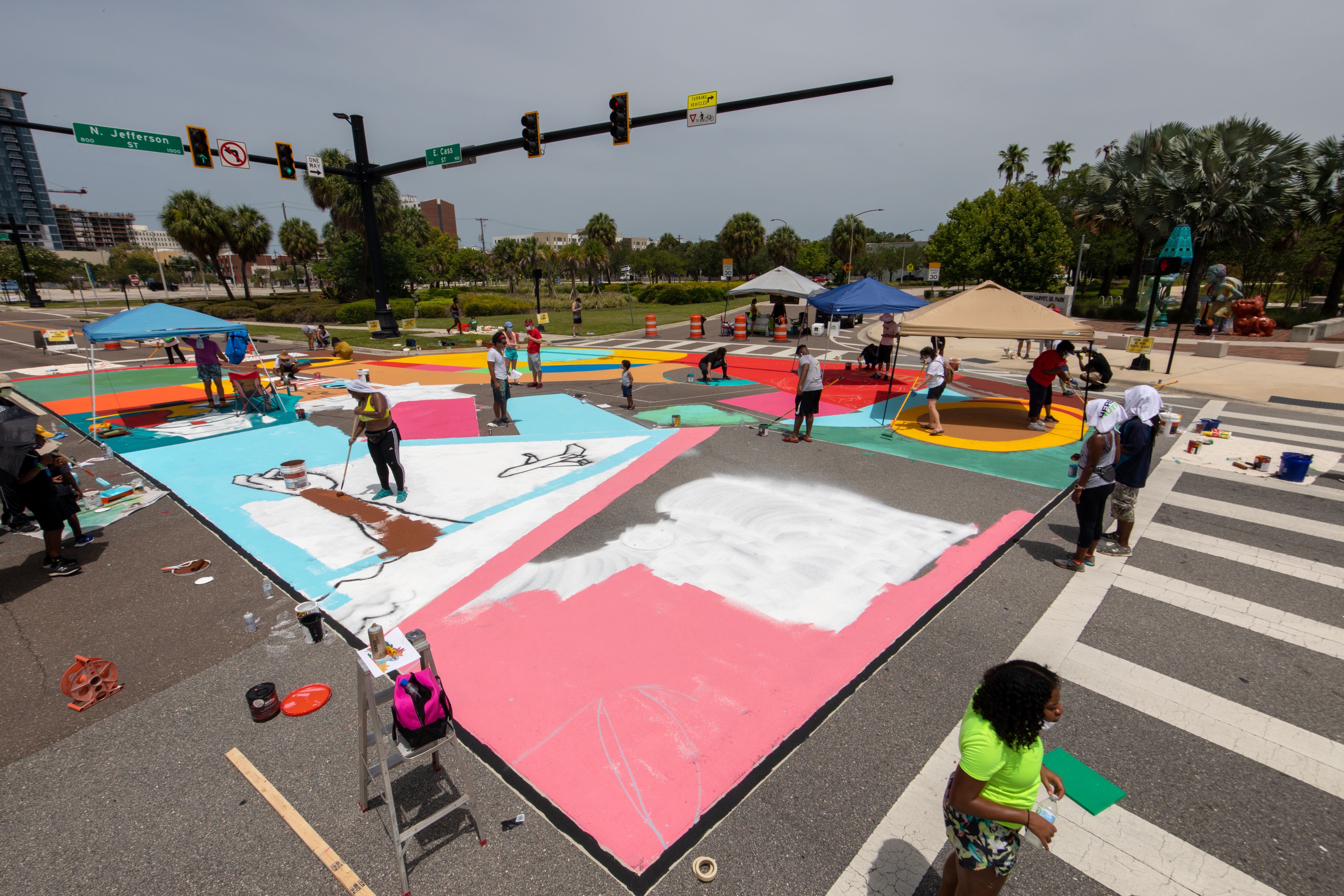 Painting the town during Tampa s Art on the Block Mural Day