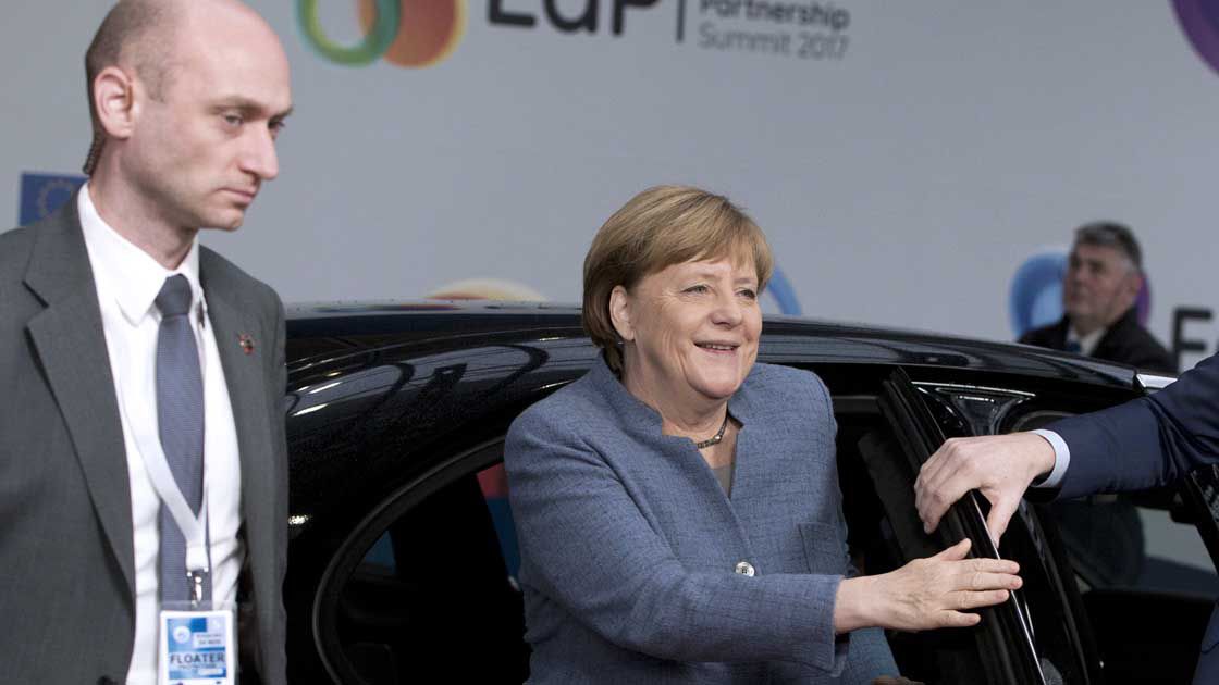 German Chancellor Angela Merkel arrives for an ?EU Eastern Partnershi