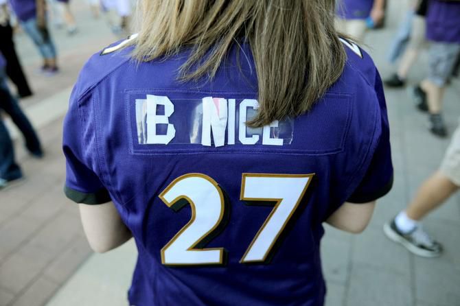 Football fans in sparkly flip-flops helped bring Ray Rice down