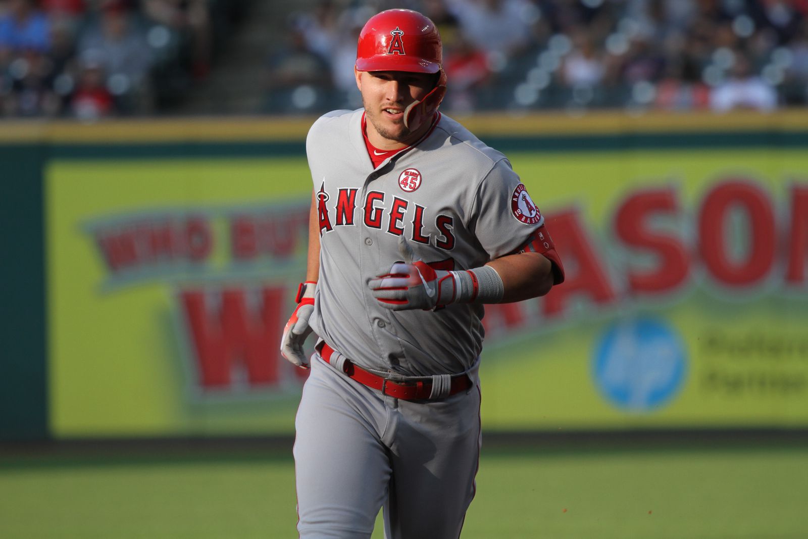 Mike Trout Back Signed Los Angeles Angels 2020 Alternate Jersey In